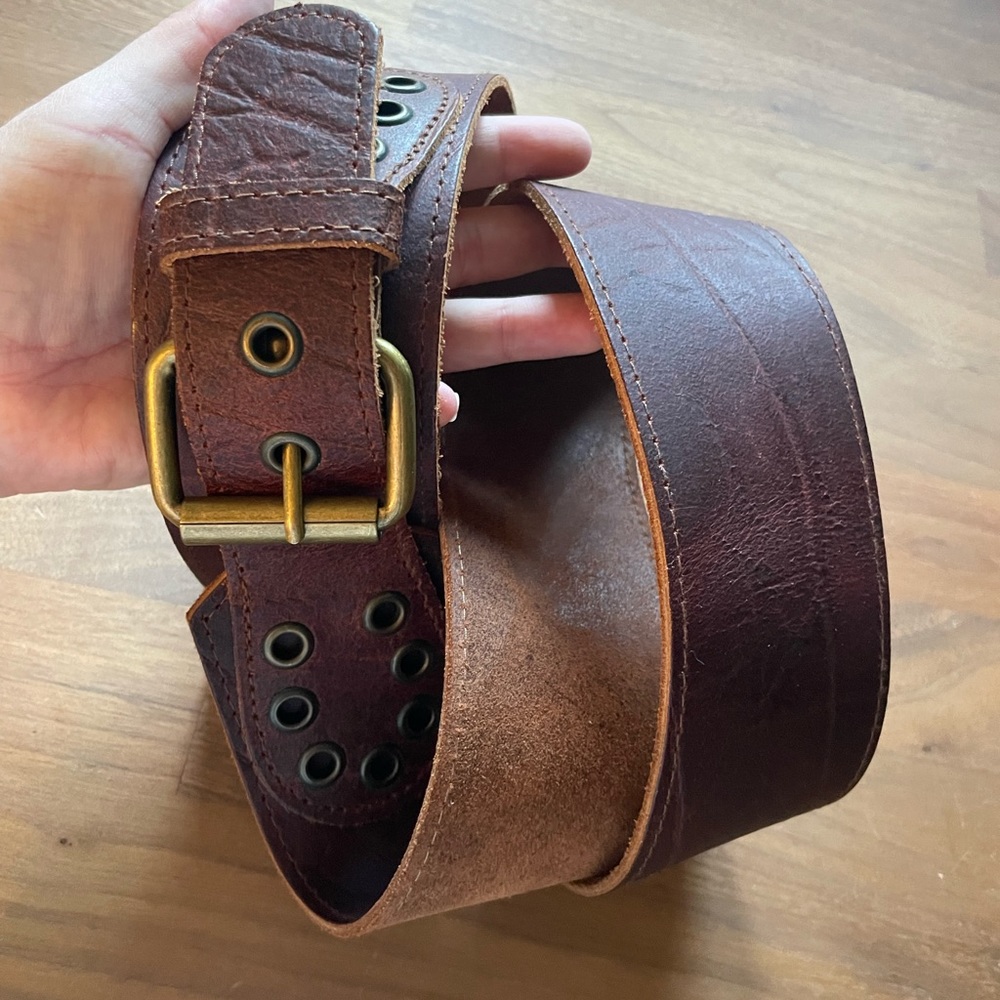 Belt Shak genuine brown waist leather belt
